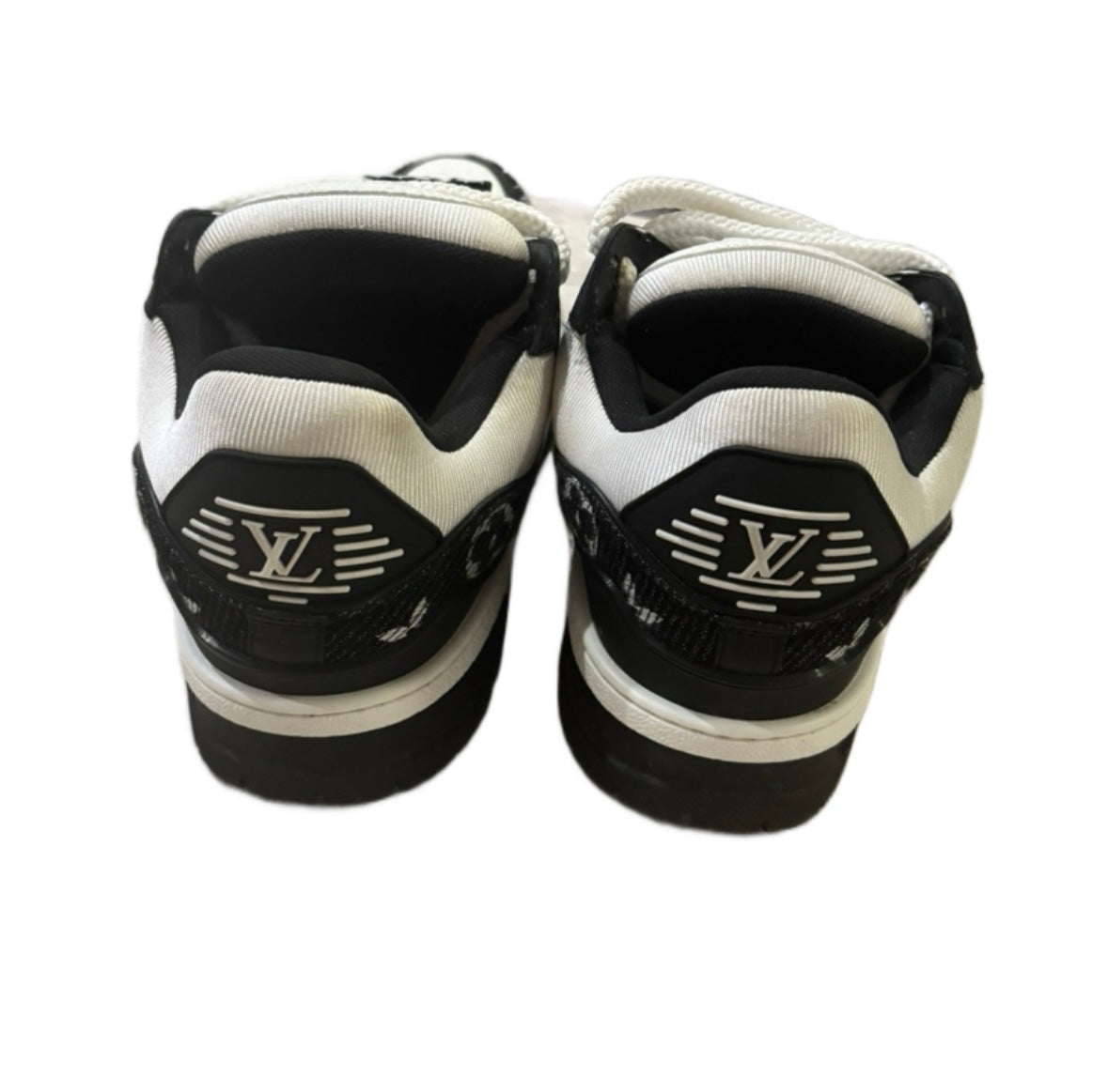 LV Custom LV Shoes Closed Sneaker with Unique Design and White Laces Size 11